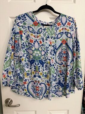Boden Floral Pattern Long Sleeve Top